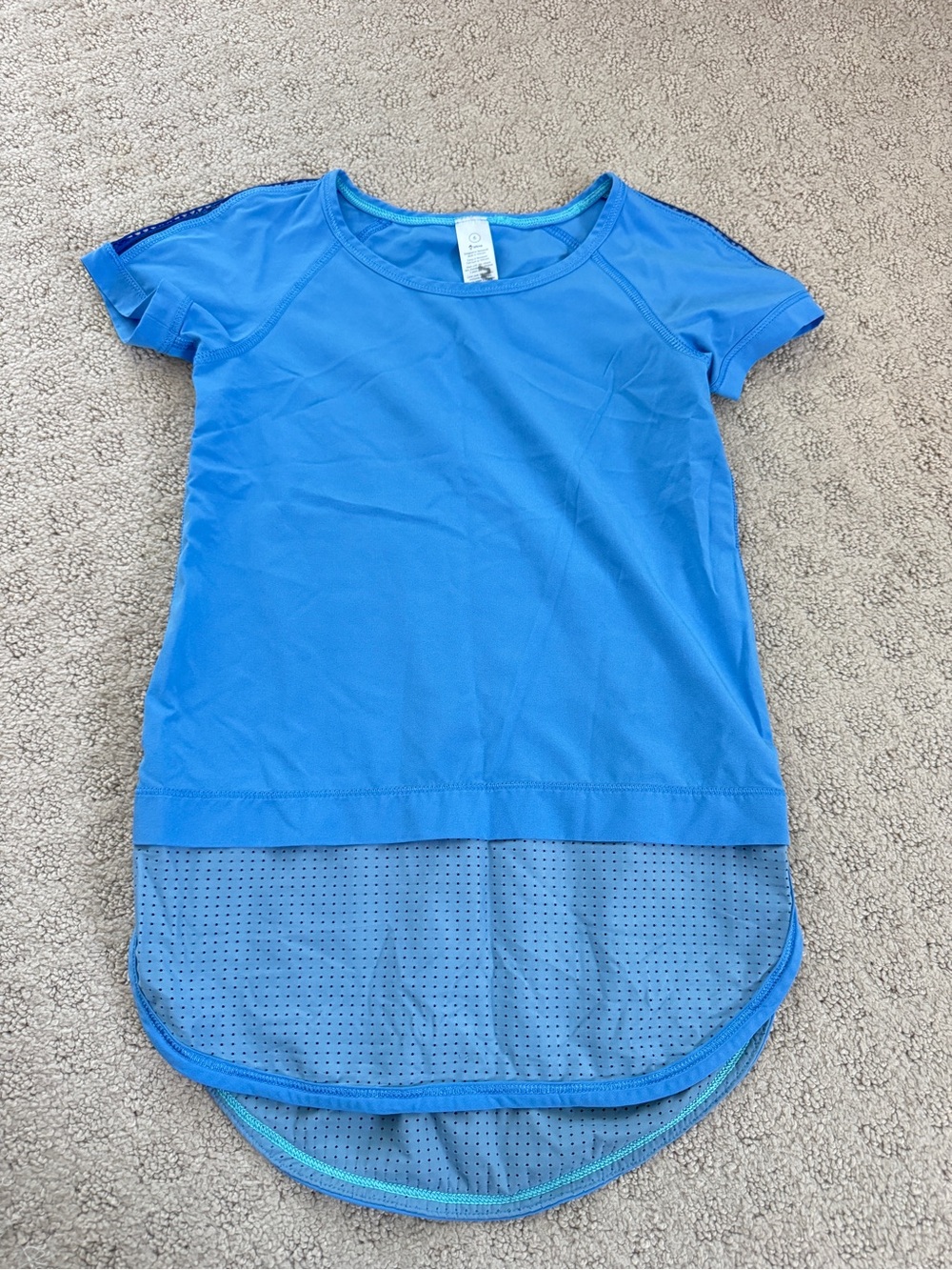 Ivivva Blue Athletic T-Shirt with Perforated Hem